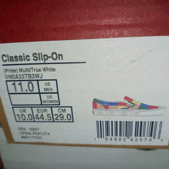 Vans Classic Slip On Pride Multiple Sizes - Picture 10 of 11